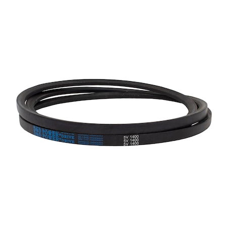 D&D 5V1400 Wedge V-Belt, 140 in Outside Length, 5/8 in Top Width, 17/32 in Thickness, 1 Ribs 5V1400